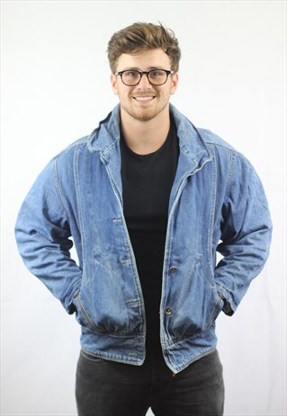 VINTAGE DENIM JACKET WITH PRINT LINING