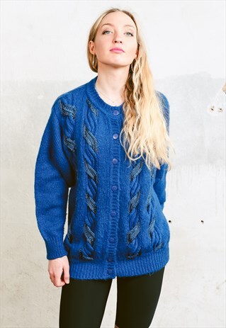 VINTAGE 80S CABLE KNIT CARDIGAN