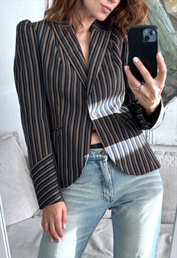 Striped Formal Elegant BLazer Jacket - M