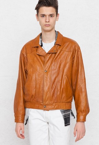 VINTAGE BROWN LEATHER JACKET
