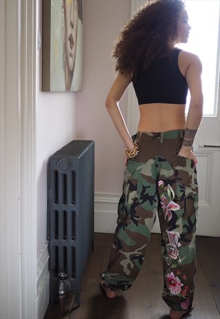 HAND EMBROIDERED CAMOUFLAGE COMBAT TROUSER
