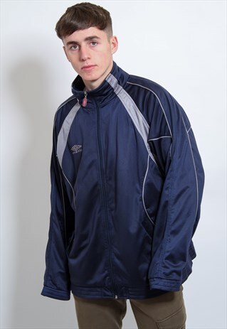 VINTAGE UMBRO LOGO JACKET IN BLUE XXL