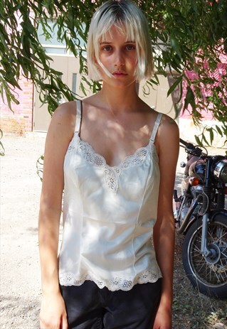 CREAM LACE CAMISOLE VEST TOP