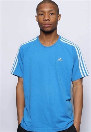VINTAGE ADIDAS LOGO T-SHIRT BLUE