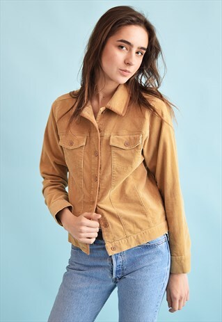 90'S RETRO CORDUROY TRIMMED TEEN JACKET TOP