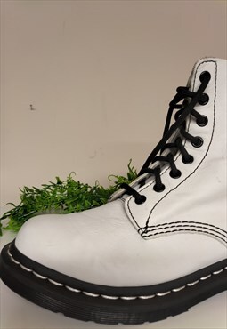 Dr Marten 1460 Soft White Leather Boots UK 6