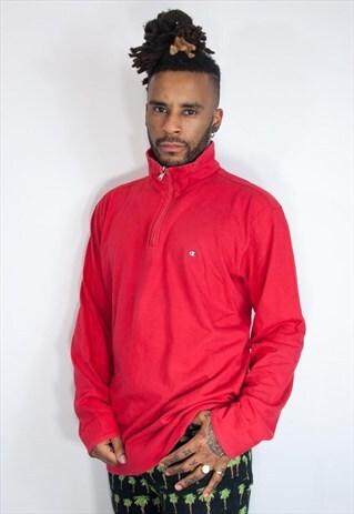 CHAMPION EMBROIDED 1/4 ZIP SWEATSHIRT