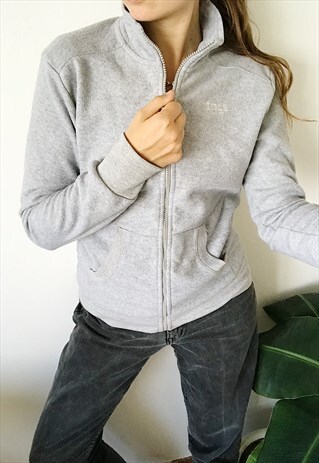 VINTAGE Y2K 00S BASICS FULL ZIP FLEECE SWEATSHIRT JUMPER