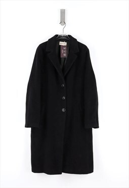 Vintage Elena Miro Wool Coat in Black - XL