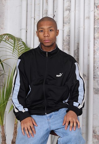 VINTAGE PUMA LOGO TRACK JACKET BLACK