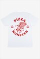 PIZZA MONSTER MEN'S BACK PRINT SLOGAN T SHIRT