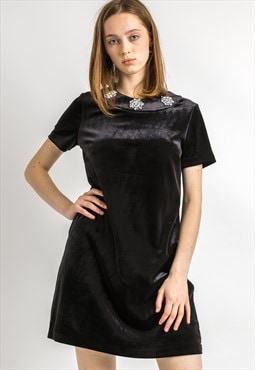 Velour Michael Kors Midi Black Dress 5925