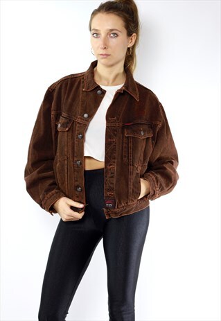 BROWN JEAN JACKET / BROWN DENIM JACKET / 80S DENIM JACKET
