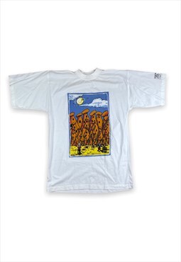 Vintage 90s Graphic Print White T-Shirt