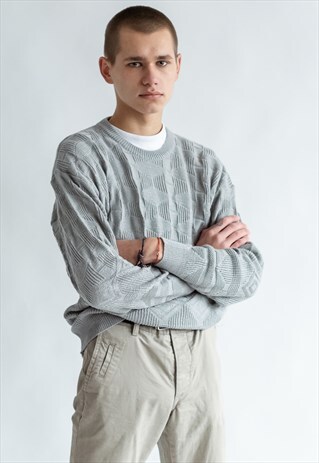 VINTAGE 80S CASUAL JUMPER WITH TEXTURE