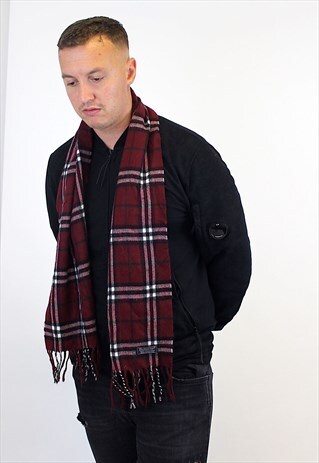 VINTAGE BURBERRY TRADITIONAL LAMBSWOOL CHECKED SCARF