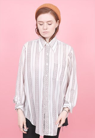 VINTAGE PATTERNED STRIPED SHIRT /R12211