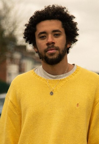 VINTAGE RALPH LAUREN KNITTED JUMPER IN A LEMON YELLOW