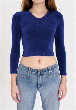 Vintage Y2K Long Sleeve Sparkly Top