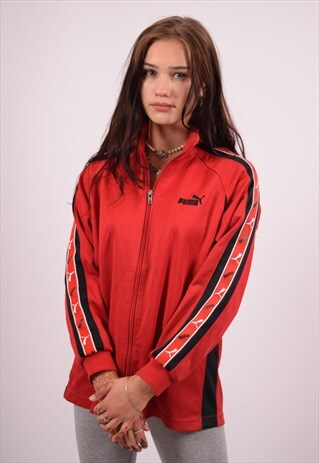 VINTAGE PUMA TRACKSUIT TOP JACKET RED