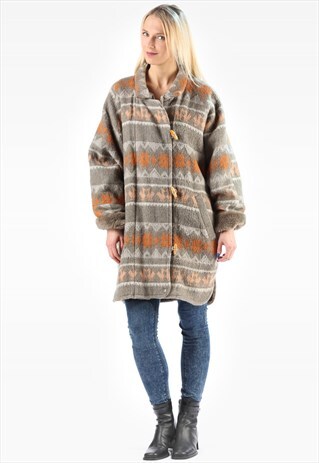 VINTAGE AZTEC WINTER COAT BLANKET
