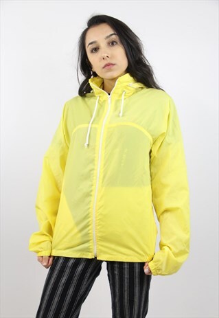 VINTAGE YELLOW HOODED SPORTS JACKET