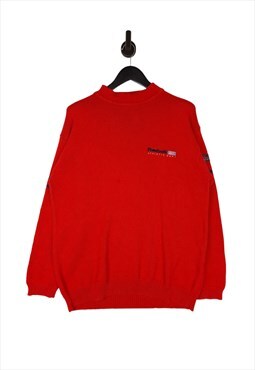 90's Reebok Athletic Dept Cotton Jumper Red Size XL