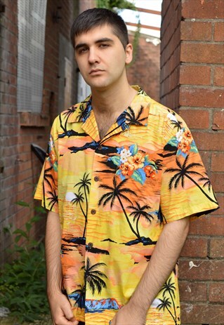 VINTAGE PATTERNED SHORT SLEEVE HAWAIIAN SHIRT