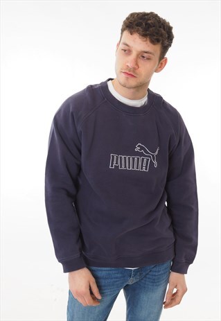 VINTAGE PUMA SWEATSHIRT BIG LOGO BLUE
