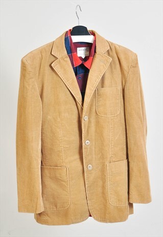 Vintage 90s corduroy blazer jacket in beige