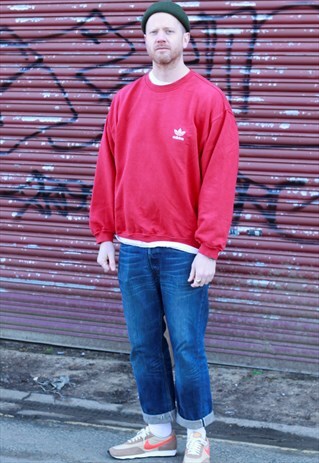 90S ADIDAS SMALL EMBROIDERED LOGO SWEATSHIRT