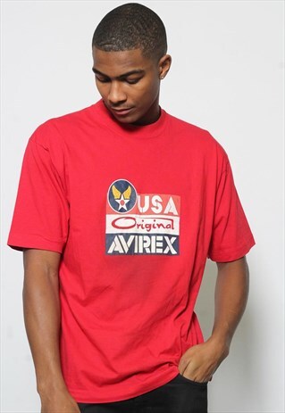 VINTAGE AVIREX USA ORIGINAL T-SHIRT RED