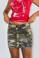 00s vintage Military Camo Cargo Skirt