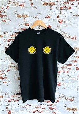 Lemons print Black T-shirt