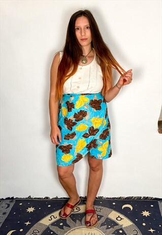 VINTAGE 90'S FLORAL PATTERN WRAPAROUND SKIRT