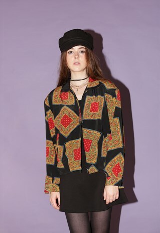 80S STYLE SCARF PRINT JACKET