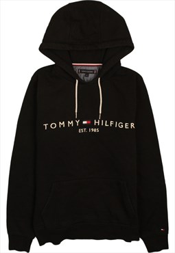 Tommy Hilfiger 90's Spellout Pullover Hoodie Small Black