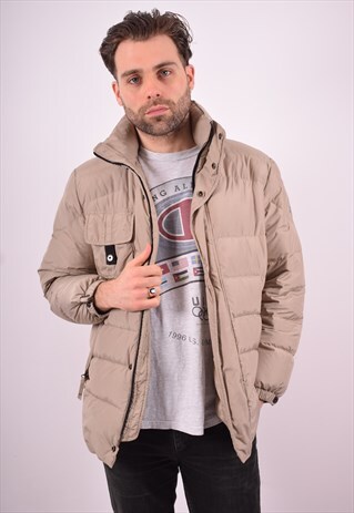 SERGIO TACCHINI MENS VINTAGE PADDED JACKET LARGE BROWN 90'S