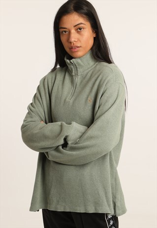 VINTAGE POLO RALPH LAUREN EMBROIDERED 1/4 ZIP SWEATSHIRT