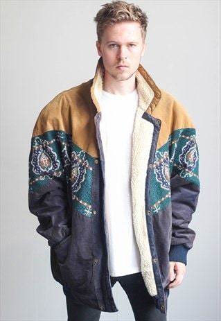 VINTAGE AZTEC FESTIVAL SHERPA JACKET