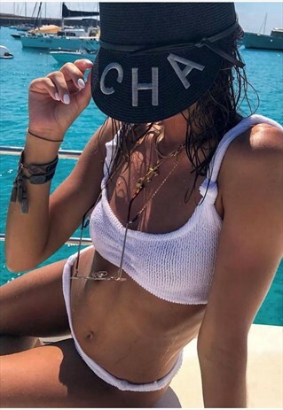 GOT ME IN KNOTS BIKINI IN WHITE CRINKLE