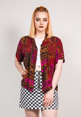 VINTAGE 90'S ABSTRACT WAVEY PATTERN SHIRT