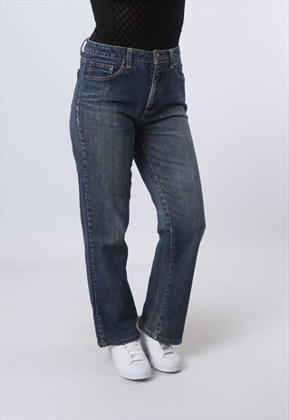 MID-HIGH WAISTED DENIM JEANS BOOTCUT VINTAGE UK 10 (KJBL)