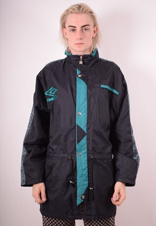 UMBRO MENS VINTAGE JACKET MEDIUM BLACK 90S