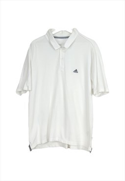 Vintage Adidas Polo Shirt in White L