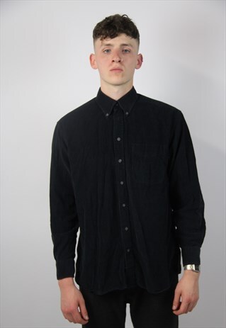 VINTAGE CORD BLACK SHIRT