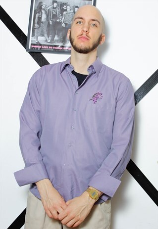 80S VINTAGE 90S GRUNGE GIORGO ARMANI PURPLE ELEGANT SHIRT