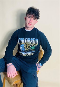 Vintage Size S USA Colorado Sweatshirt in Black
