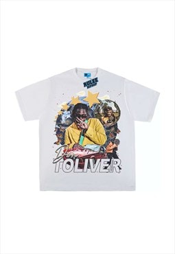 White Don Toliver Graphic Cotton Fans T shirt tee 