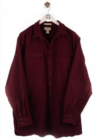 VINTAGE LL BEAN FLANNEL SHIRT PLAIN LOOK RED